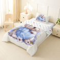 thumbnail image 2 of Homewish Kawaii Maltese Dog Twin Comforter Sets,Cute Flowers Bedding Set,Blue Bowknot Heart Decor,Polkadot Reversible,2 Pieces,1 Comforter and 1 Pillowcase, 2 of 7