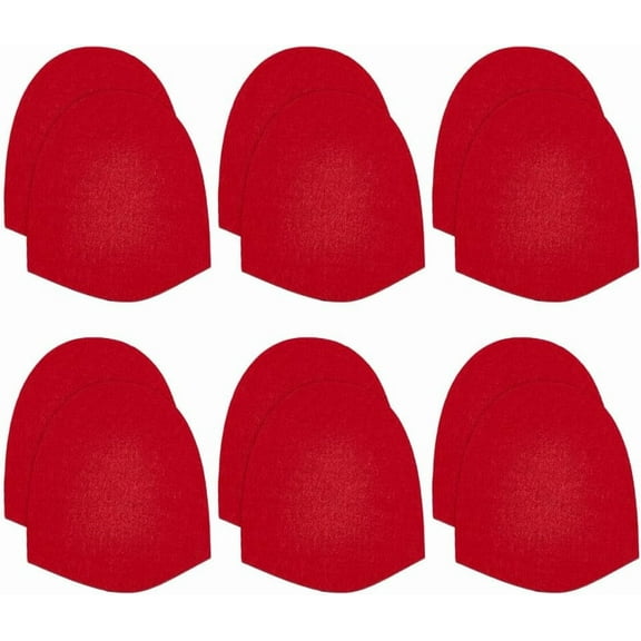 6 Pairs Red Cloth Replacement Bowling Shoes Slide Sole Bowling Accessories Felt Shoe Slide Self-Adhesive Sole Bowlings Accessories Felt Bowlings Shoes Slides for DIY handcrafting