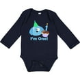 thumbnail image 3 of Inktastic 1st Birthday Puppy Blue Boys Long Sleeve Baby Bodysuit, 3 of 5