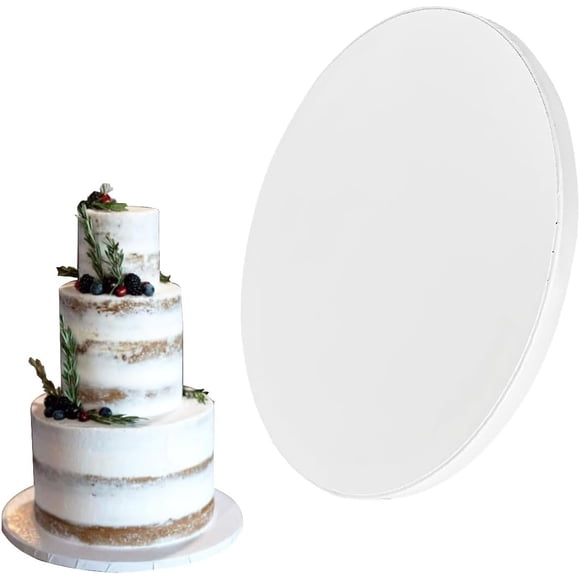 ANSSDO 10 Inch Round Cake Drums, 1 Pack Greaseproof Cake Drum in White Assorted Color Cake Base, Cardboard Cake Boards for Presenting Heavy/Tall Tiered Cakes, Base para Pastel