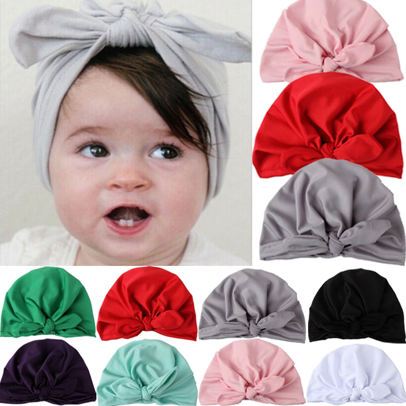 Toddler Kids Baby Turban Flower Head Wrap Adjustable Sretch India Ear Cap Hat 