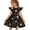 14ZWhite, variant on Halloween Dress Ruffle Flutter Sleeve Crew Neck Swing A-Line for Girls, Spooky Cartoon Haunted House Black Cat Pumpkin Holiday Outfit Dress White 120