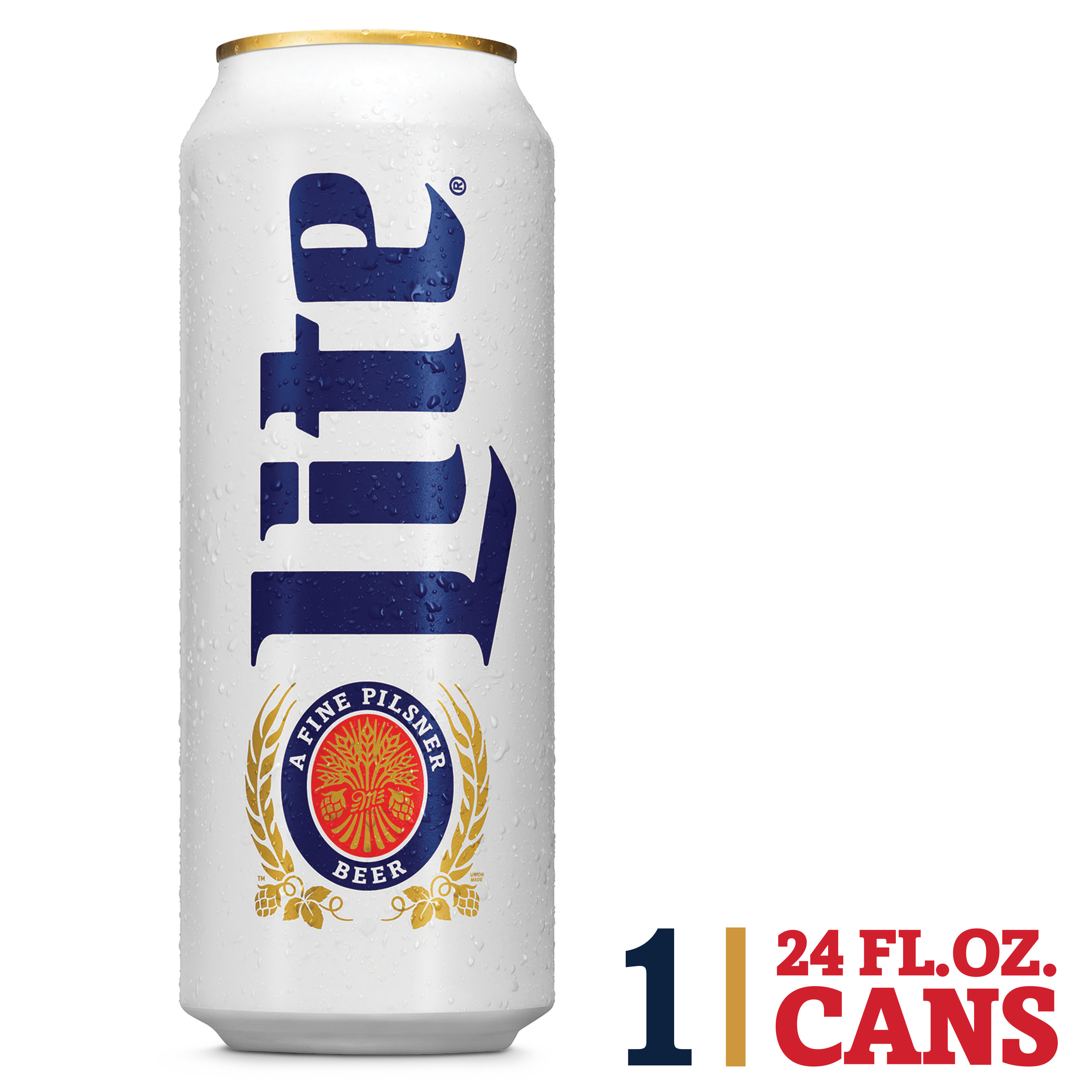 Miller Lite American Light Lager Beer, 4.2 ABV, 24oz beer can