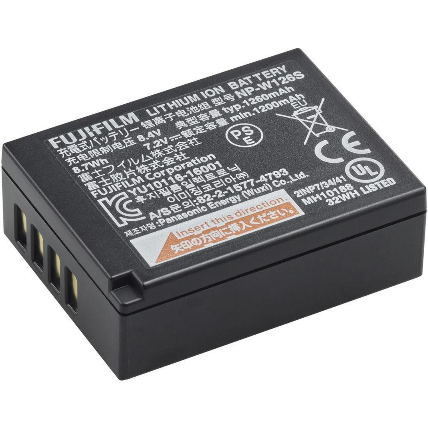 Fujifilm, Battery, NP-W126S, 8.4V 1260mAh Lithium-Ion - Walmart.com