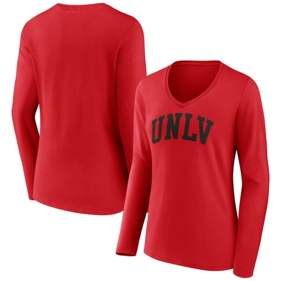 Women's Scarlet UNLV Rebels Arch Long Sleeve V-Neck T-Shirt