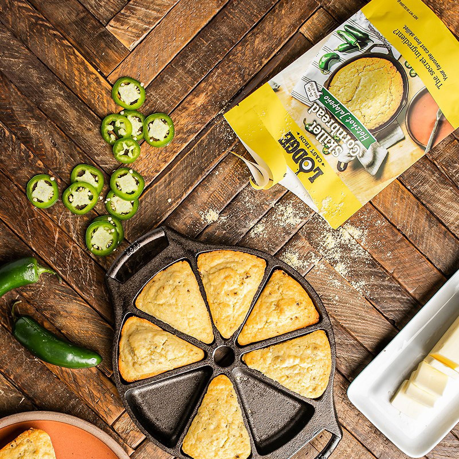 (3 pack) Lodge Cast Iron Skillet Cornbread Mix, Hotshot Jalapeno, 1-Pack, 16 oz