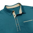 thumbnail image 6 of Cotton Golf Shirts for Men Long Sleeve Button Up Lapel Collar Dressy Casual Tops with Chest Pocket (XL, Blue), 6 of 6