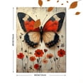 thumbnail image 3 of Qisvanset 12x16 Inch Red Floral Butterfly Canvas Wall Art, Botanical Insect Boho Nature Home Decor, 3 of 5