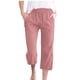 thumbnail image 1 of Pantalones Sueltos Capri para las Mujeres Casual Color Sólido Elástico Suelto Capris con Bolsillo, Pantalones de Poliéster Spandex, Lavado a Mano Casa Al Aire Libre, 1 of 6