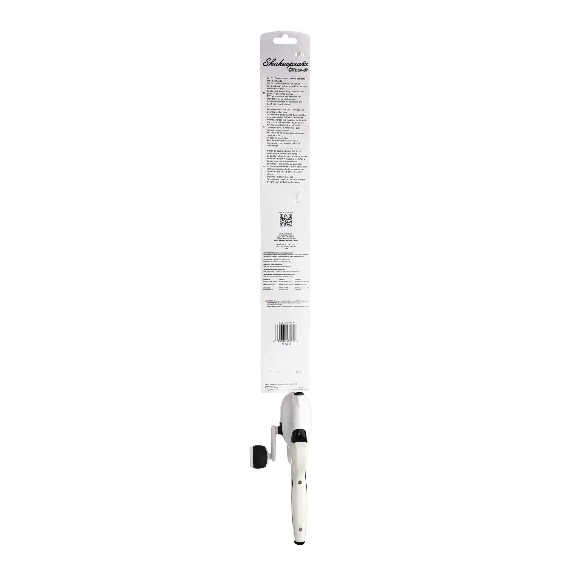 Shakespeare Customize It Advanced Kit 2'6" Spincast Combo for Kids