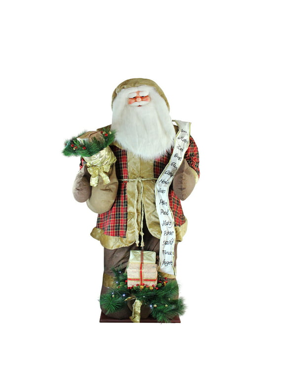 Northlight 8' Green and Red LED Lighted Inflatable Musical Santa Claus Christmas Figurine with Gift