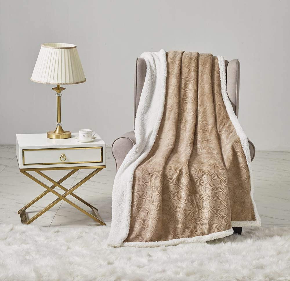 Louvre Sherpa Überwurf Decke Fleece kuschelig warm Überwurf für Stuhl, Sofa 50"x60" - Bild 7 von 8