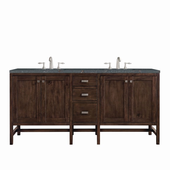 James Martin Vanities E444-V72-3Pbl Addison 72" Double Basin Wood Vanity Set - Mid-Century