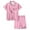 Pink, variant on Gelikeya Satin Pajamas for Girls Size 12-13 Cute Pink Silk Short Sleeve Pajama Set with Adorable Puppy Prints Kids Clothes 2-13Y (Pink Cat, 12-13 Years)