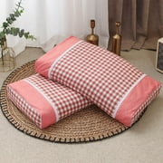 XYAIYT Buckwheat Filled Cervical Pillow for Adults Soft Relaxedable Supportive Versatile Use Enhances Sleep Quality Ideal for Reading Watching TV Home Decorative Pillow Stable Structure(Pink)