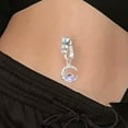 thumbnail image 6 of HOOUN 1pc Girls CZ False Navel Ring Dangle Navel Belly Button Ring Moon Navel Clip-Moon Planet, 6 of 7