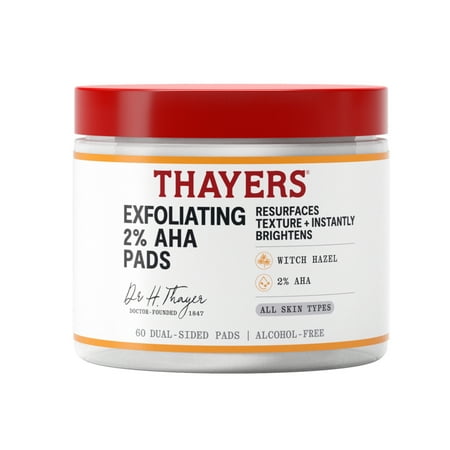 Thayers Exfoliating HA Pads Kit with Witch Hazel and AHA for Radiant Skin