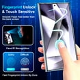 thumbnail image 2 of 2 Pack for Samsung Galaxy S24 Ultra Screen Protector, 9H Tempered Glass, Ultrasonic Fingerprint Unlock, Case Friendly for Samsung Galaxy S24 Ultra Tempered Glass Screen Protector 5G 6.8 Inch, 2 of 6