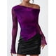 thumbnail image 2 of Blusa PRETTYGARDEN Mujer Hombros Descubiertos Y2K Tie Dye de Malla, 2 of 9