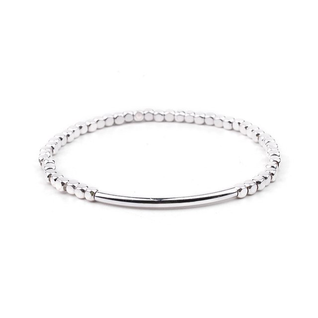 Pulsera de cuentas de cristal facetado elásticas europeas y americanas Pulsera de cuentas acrílicas con codo de cobre dorado para mujer