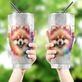thumbnail image 4 of Watercolor Drip Pomeranian Pop Art Colorful Portrait Artwork 30oz Stainless Steel Tumbler Insulated Cup with Lid Pom Dog Lover Gifts - 01009, 4 of 5