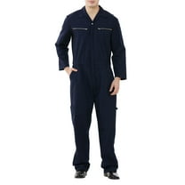 Toptie Men's Twill Action Back Coveralls Zipper Coverall Regular-Navy-2XL Regular