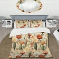 thumbnail image 2 of Designart "Cactus Mirage" Beige Floral Bedding Covert Set - Cottage Bed Set With 2 Shams, 2 of 5