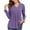 Purple, variant on Trendsetting Women's Apparel Fashion Plus Size Women Summer Fashion Casual Solid Color V Neck Loose T-shirt Long SleevedTops Blouse Pullover