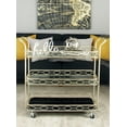 thumbnail image 2 of DecMode 36" x 38" Silver Metal Traditional Bar Cart, 2 of 5