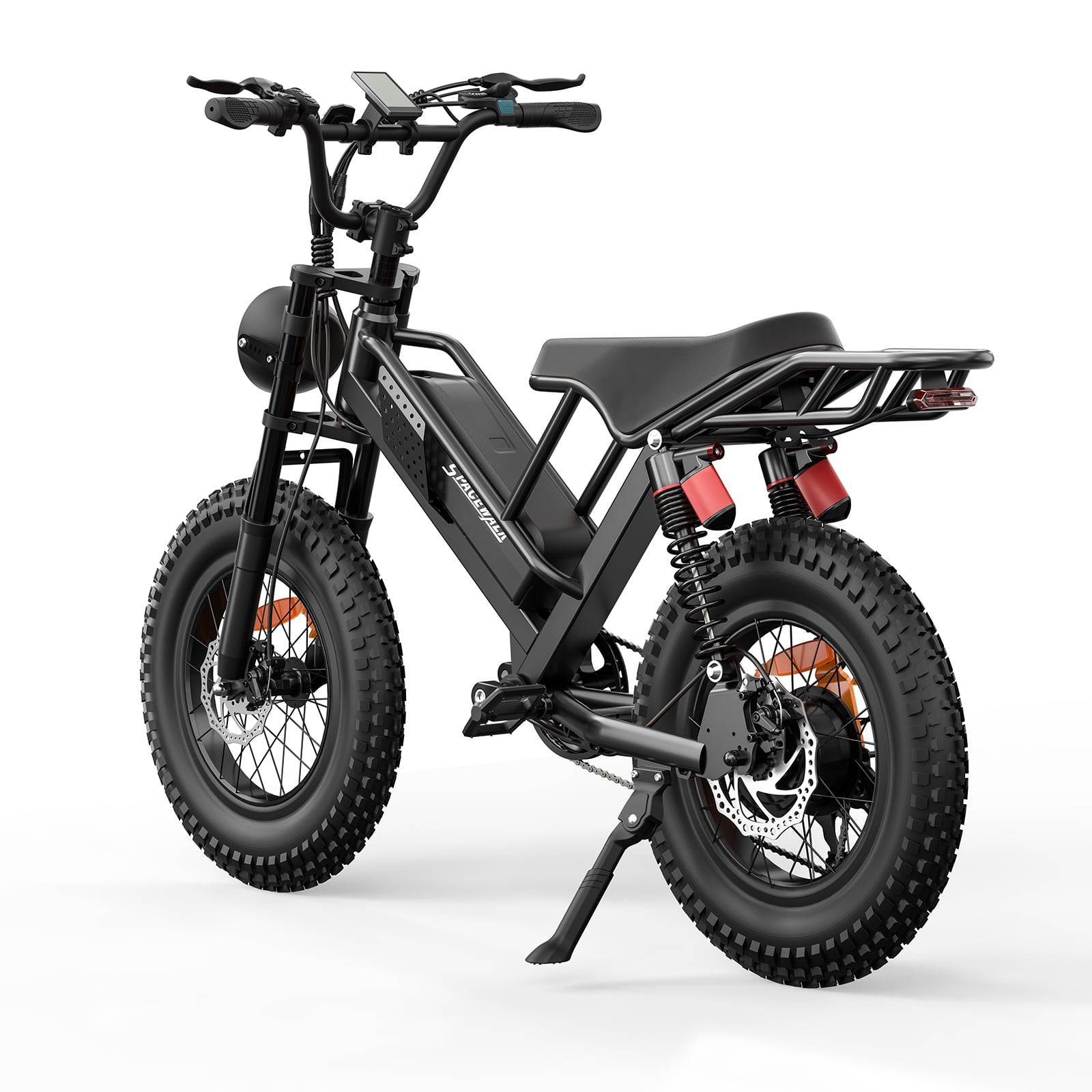 SPACEWALK Electric Bike for Adults, 750W Motor, 20"x4" Fat Tires, 25mph Top Speed, 48V 15Ah Removable Battery, Dual Front & Rear Suspension for Smooth Riding, for gift