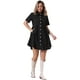 thumbnail image 4 of INSPIRE CHIC Vestido Mini de Jean con Cuello y Botones de Manga Corta para Mujeres 2XL Negro, 4 of 6