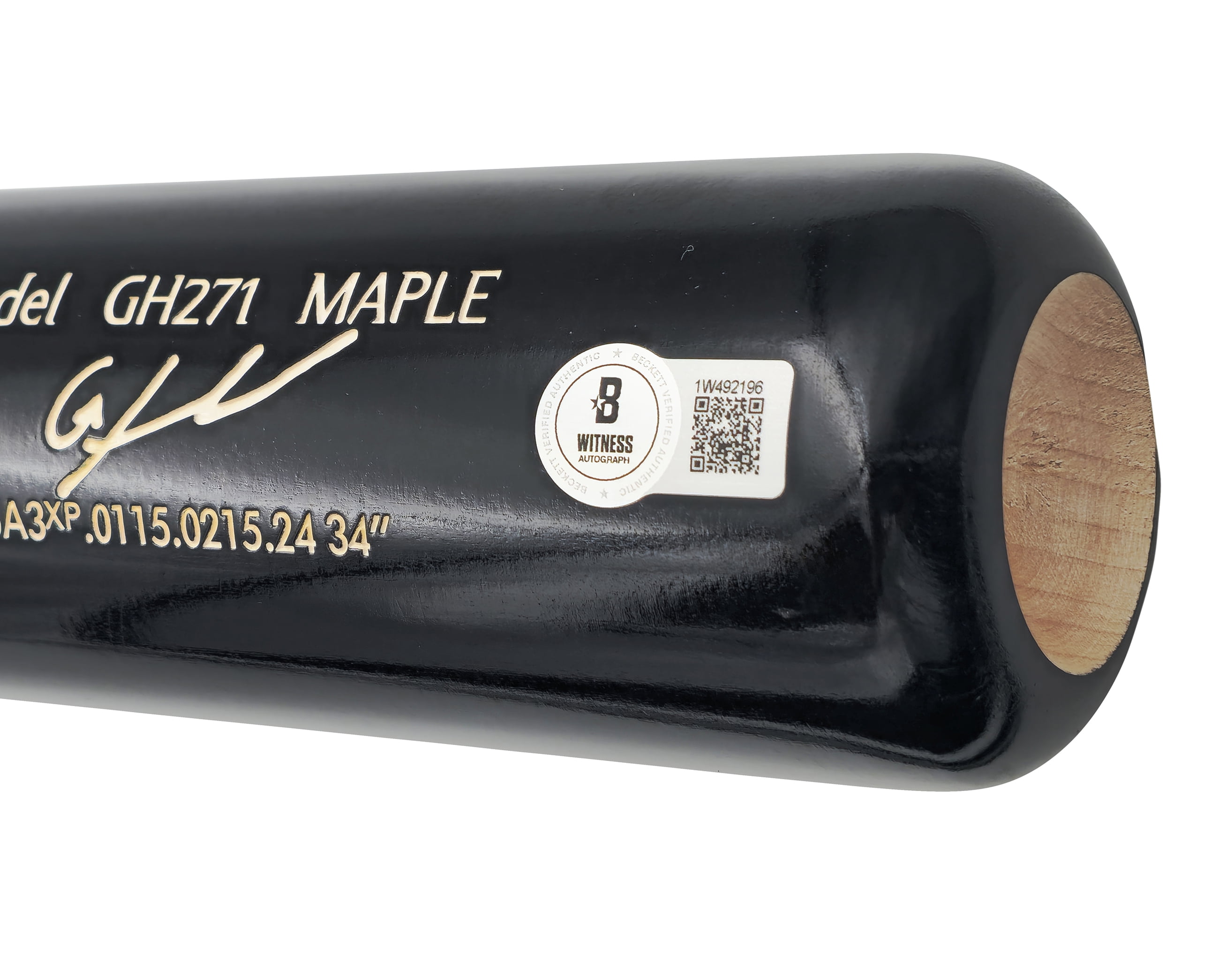Gunnar Henderson Autographed Black Chandler Player Model Baseball Bat Baltimore Orioles "AL ROY 23" Beckett BAS Witness 225828