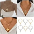 thumbnail image 2 of lanema Unique Crosses Pendant Necklace Stylish Hammered Crosses Necklace Unique Neck Accessories for Fashion Enthusiasts, 2 of 21