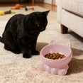 thumbnail image 4 of Lilixerw Large Capacity 5.12 Inch Ceramic Cat Bowl with Cat Shaped Design,Elevated Raised Pet Food and Water Dish with Non-Slip Base,Whisker Friendly Design for Easy Feeding,Pink, 4 of 6
