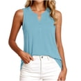 thumbnail image 7 of CHGBMOK Womens Tank Top Button V Neck Sleeveless Solid Summer Top Trendy Comfry Loose Casual Tank, 7 of 7