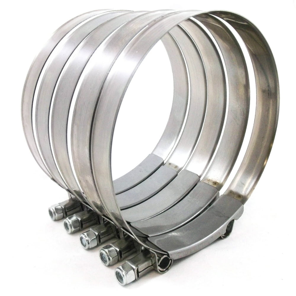 5x Premium 304 Stainless Steel TBolt Turbo Silicone Hose Clamp 5