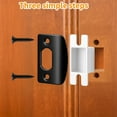 thumbnail image 3 of NOGIS Door Latch Strike Plate-Stainless Steel Door Lock Strike Plate Repair Kits-Standard Door Latch Restorer Reinforcement Plate with 3 Wood Dowel Strips for Home Door Frame Repair (Black), 3 of 7