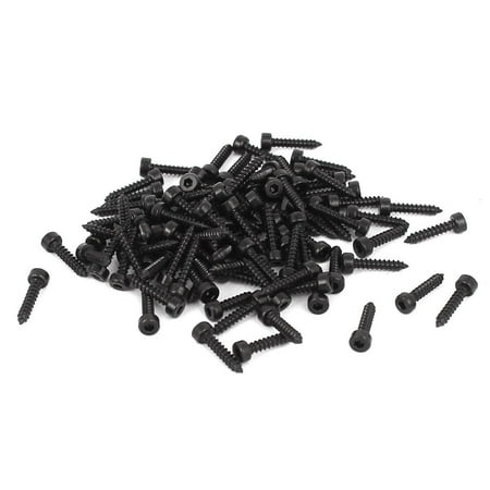 

a15061900ux0307 2mm x 10mm Full Thread Hex Head Self Tapping Screws Black Pack of 100