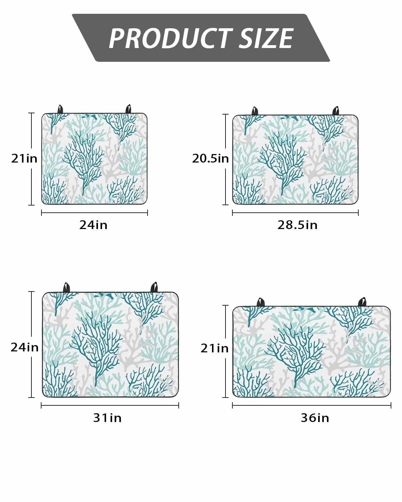 Stove Top Covers for Electric Stove, Teal Grey Coral Coastal Glass Stovetop Cover Protector, Summer Beach Seaside Nautical Induction Cooktop Protector Oven Mat for Kitchen Countertop 28.5"x20.5"