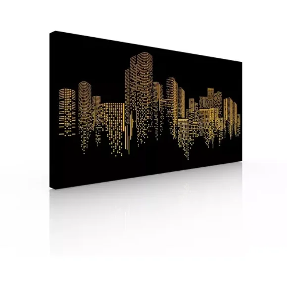 Cuadro Decorativo Moderno Para Recamara Ciudad Amarilla