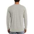 thumbnail image 3 of Fabrcox Fall Spring S-3xl Long Sleeve Shirts for Men Crew Neck Solid Color Trendy Long Sleeve Basic Tee Casual Lightweight Pullover T-Shirt Light Gray 2XL, 3 of 4