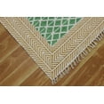 thumbnail image 4 of Casavani Handwoven Green Cotton Dhurrie Living Dining Room Carpets Geometric Area Rug9x12 feet, 4 of 6