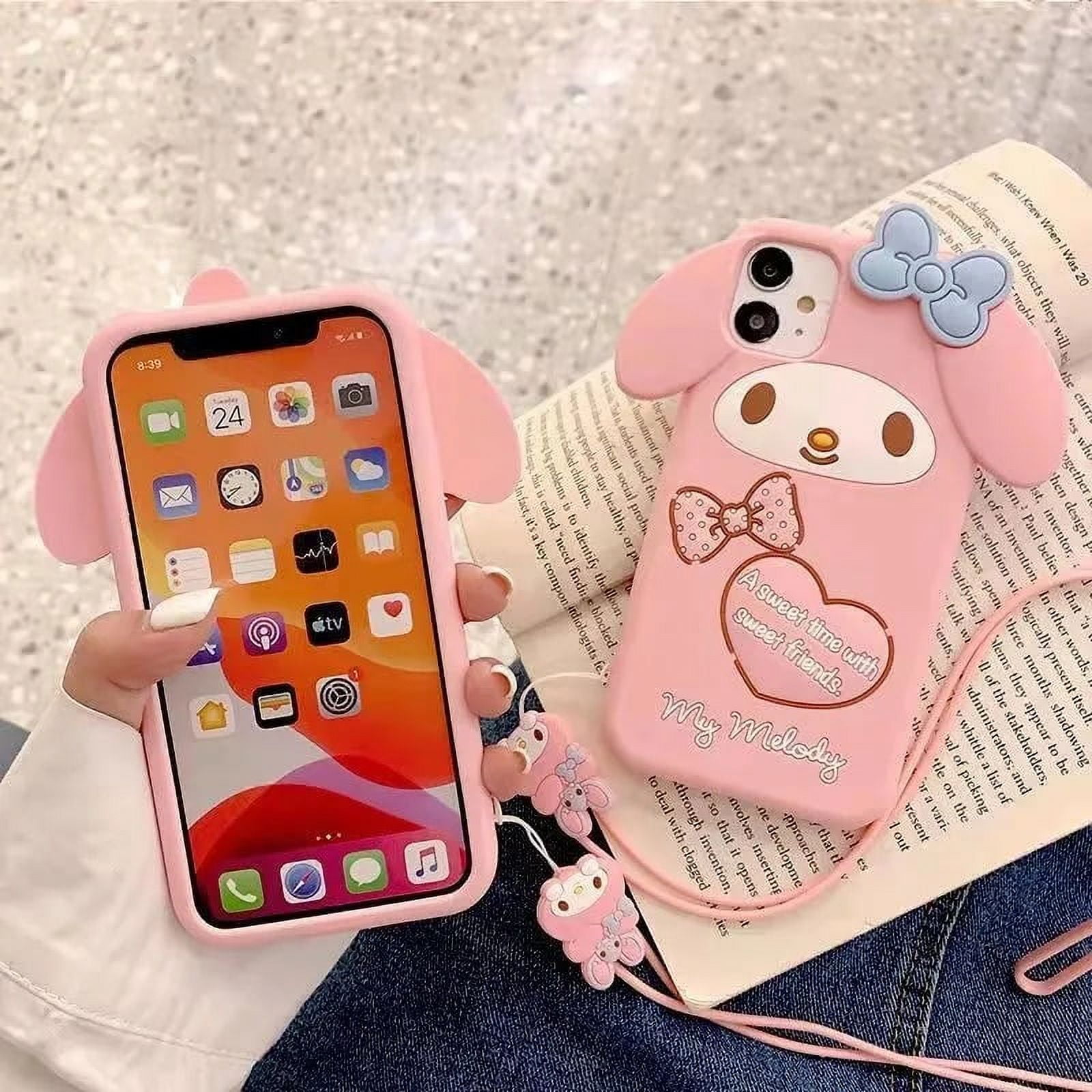 Sanrio My Melody Pink with lanyard Phone Case For Iphone 11 12 13 14 15 Pro  Max Mini X Xs Xr 7 8 Plus SE 2020 Shockproof Cover - Walmart Business  Supplies