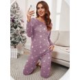 thumbnail image 5 of MINTREUS Womens Pajama Set Long Sleeve Sleepwear Nightwear Soft Pjs Lounge Sets With Pockets, 5 of 7