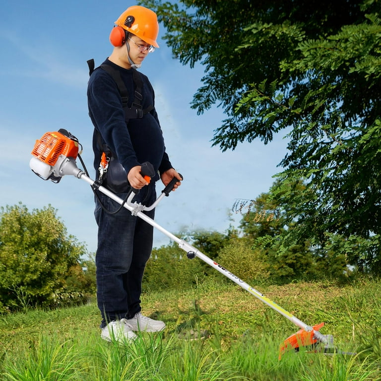 Seizeen Weed Wacker Gas Powered 52cc Powerful Weed Eater Cordless 18 String Trimmer with 10 Brush Cutter Full Crank 2 cycle Engine Double