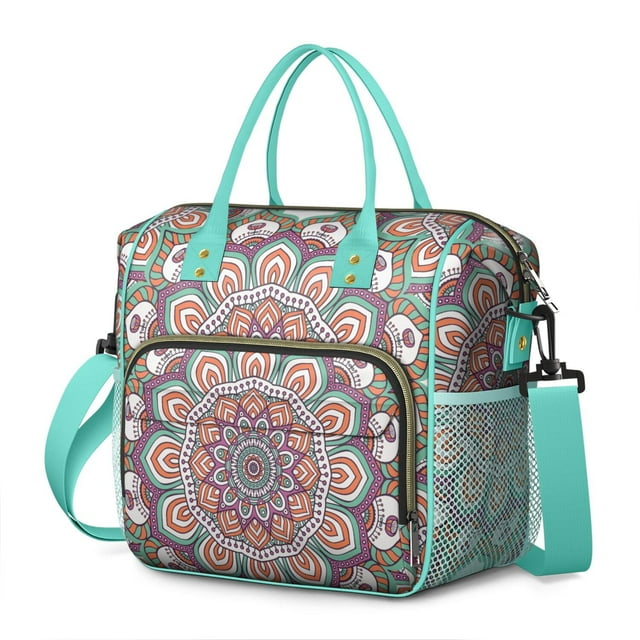 Mandala Pattern Large Insulated Tote - 100% Leakproof Design for Juicy Fruits, Ice & Water