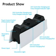 Honcam Tri-Protection Safety Dual Controller Charger for PS5 DualSense/DualSense Edge - White