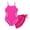 Pink, variant on Girls One-Piece Cut Out Design Swimsuit with Cover Up Skirt Adjustable Straps Swimwear Solid Color Bathing Suit for Girls 13-14 Years