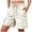 White, variant on Guluxicc Women's Cargo Shorts with Multi Pocket Elastic Waist Drawstring Straight Leg Short Trousers Summer Casual Outfits for Everyday Wear