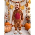 thumbnail image 4 of RUINIXCW Toddler Baby Boy Girl Thanksgiving Turkey Costume Infant Fall Winter Animal Cosplay Photoshoot Outfit Fleece Long Sleeve Hoodie Pants Set, 4 of 10